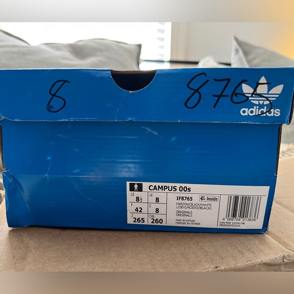 BNIB Adidas Campus Trainers - Burgundy suede -Size 8.5 M / 10.5 W / 42 EU - Picture 6 of 6